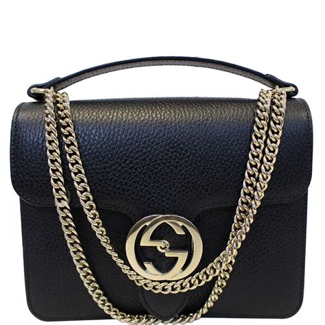 gucci interlocking gg black leather crossbody bag|genuine gucci crossbody bags.